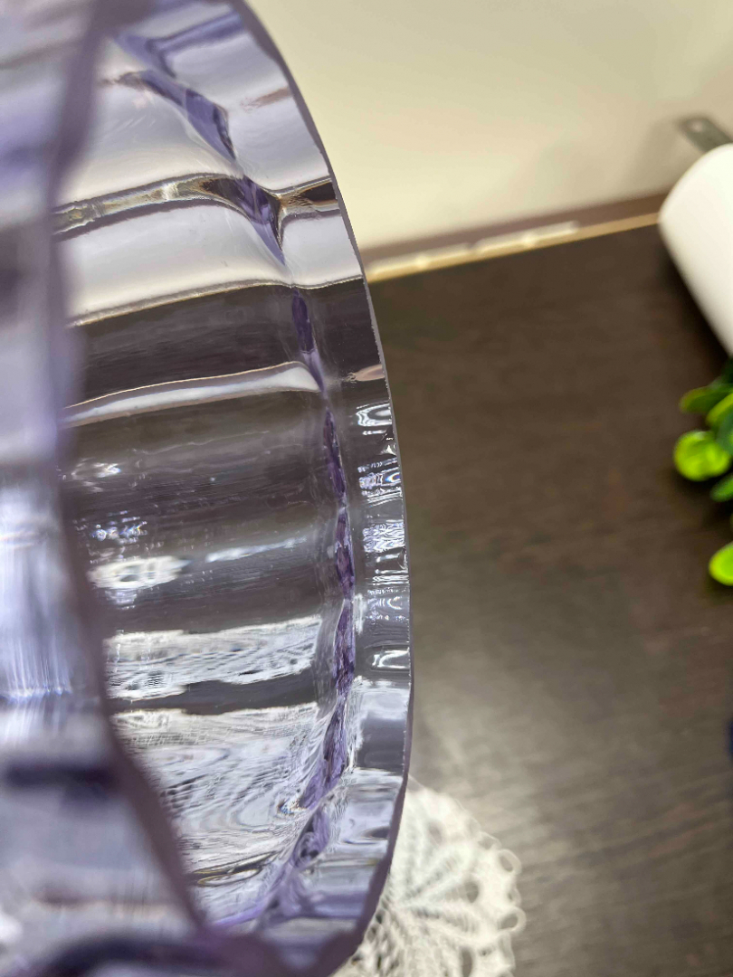 Лампа потолочная, з-д Победа, аметистовое стекло с налепами. Патрон и проводка в раб.сост. Картинка 5